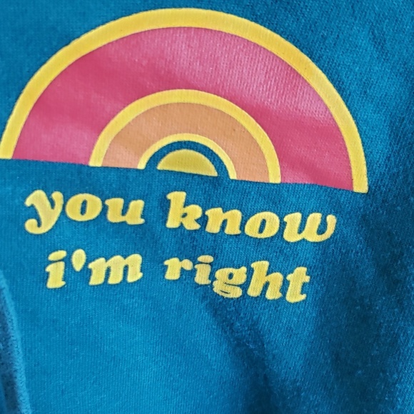 Freeze sz M blue-green long sleeve hood sweatshirt - Picture 4 of 6